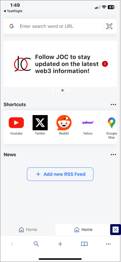 To remove a tab