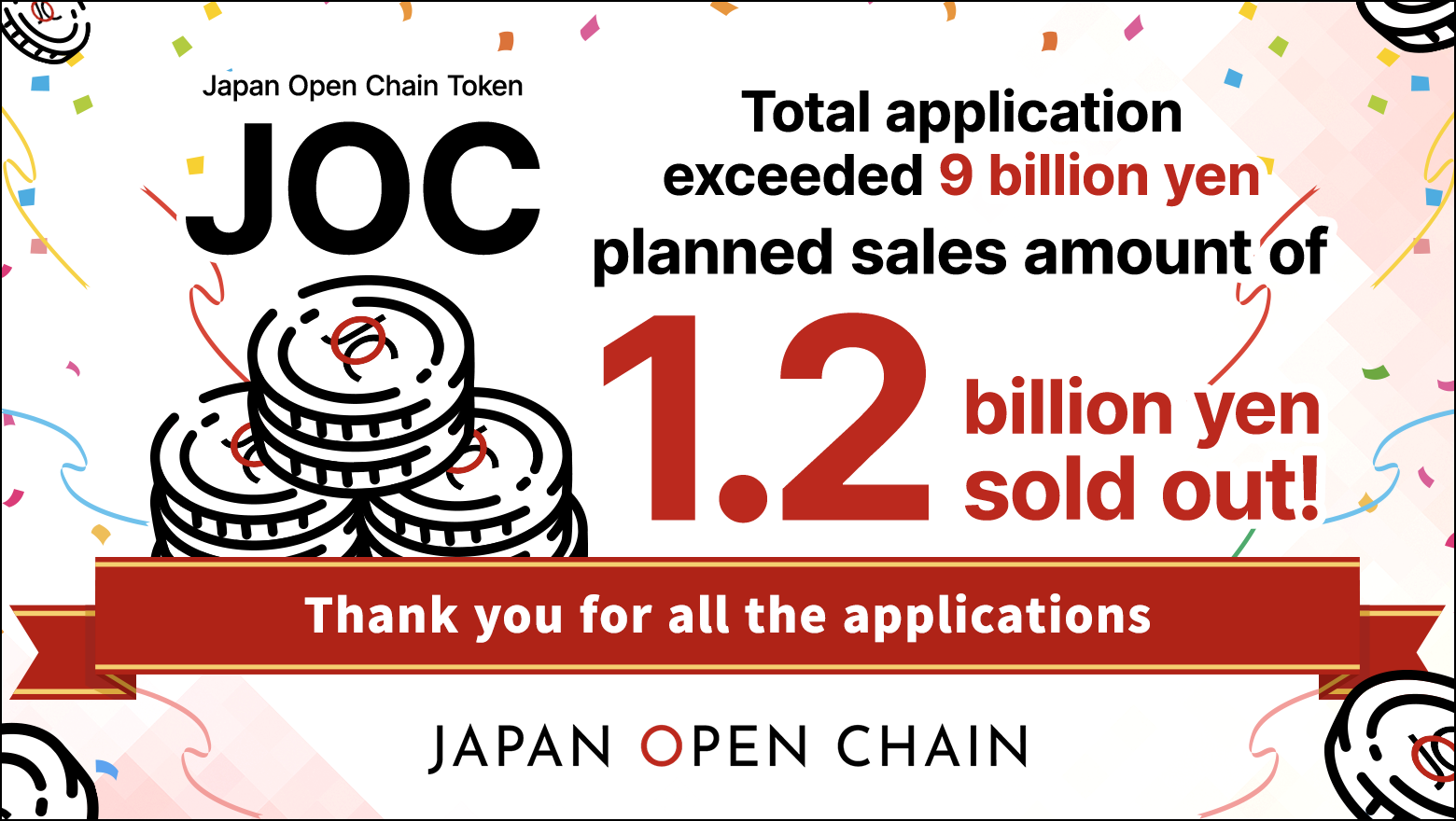Japan Open Chain achieves total IEO applications exceeding 9 billion yen
